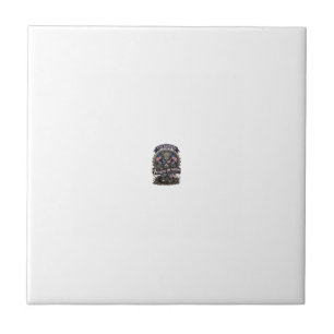 Patriotic 1776 Off Road Skull Monster Truck Heavy  Ceramic Tile