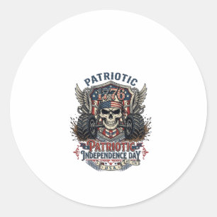 Patriotic 1776 Off Road Skull Monster Truck Heavy Classic Round Sticker