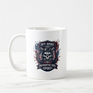 Patriotic 1776 Off Road Skull Monster Truck Heavy Coffee Mug