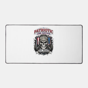 Patriotic 1776 Off Road Skull Monster Truck Heavy Desk Mat