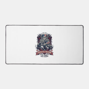 Patriotic 1776 Off Road Skull Monster Truck Heavy Desk Mat