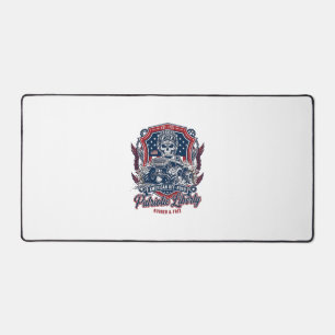 Patriotic 1776 Off Road Skull Monster Truck Heavy Desk Mat