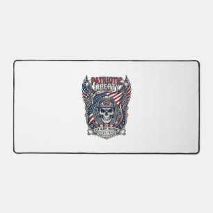 Patriotic 1776 Off Road Skull Monster Truck Heavy Desk Mat