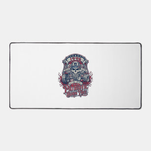 Patriotic 1776 Off Road Skull Monster Truck Heavy Desk Mat
