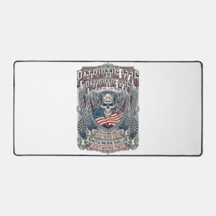 Patriotic 1776 Off Road Skull Monster Truck Heavy Desk Mat