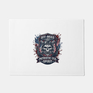 Patriotic 1776 Off Road Skull Monster Truck Heavy Doormat