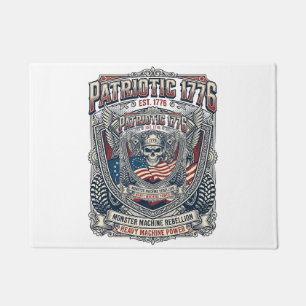 Patriotic 1776 Off Road Skull Monster Truck Heavy Doormat