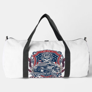 Patriotic 1776 Off Road Skull Monster Truck Heavy Duffle Bag