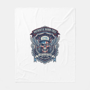 Patriotic 1776 Off Road Skull Monster Truck Heavy Fleece Blanket