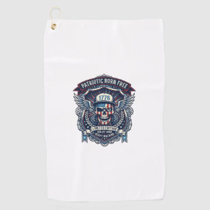 Patriotic 1776 Off Road Skull Monster Truck Heavy Golf Towel
