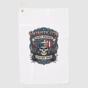 Patriotic 1776 Off Road Skull Monster Truck Heavy Golf Towel