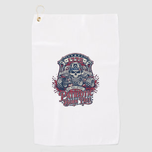 Patriotic 1776 Off Road Skull Monster Truck Heavy Golf Towel