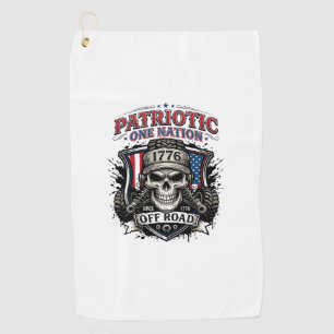 Patriotic 1776 Off Road Skull Monster Truck Heavy Golf Towel