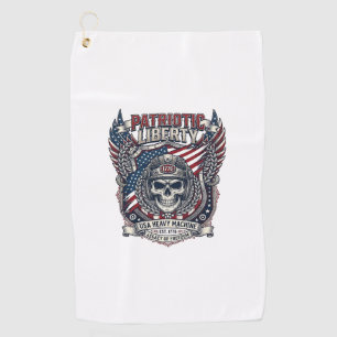 Patriotic 1776 Off Road Skull Monster Truck Heavy Golf Towel