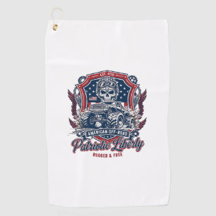 Patriotic 1776 Off Road Skull Monster Truck Heavy Golf Towel