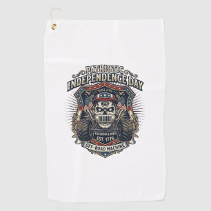 Patriotic 1776 Off Road Skull Monster Truck Heavy Golf Towel