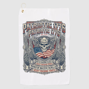 Patriotic 1776 Off Road Skull Monster Truck Heavy Golf Towel