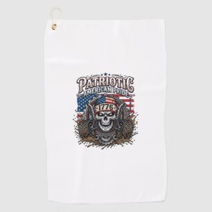 Patriotic 1776 Off Road Skull Monster Truck Heavy Golf Towel