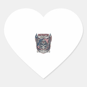 Patriotic 1776 Off Road Skull Monster Truck Heavy Heart Sticker