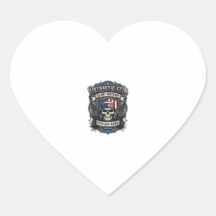 Patriotic 1776 Off Road Skull Monster Truck Heavy Heart Sticker