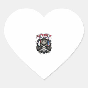 Patriotic 1776 Off Road Skull Monster Truck Heavy Heart Sticker