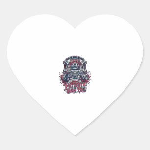 Patriotic 1776 Off Road Skull Monster Truck Heavy Heart Sticker
