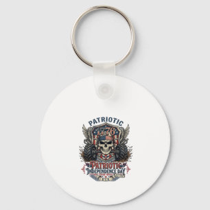Patriotic 1776 Off Road Skull Monster Truck Heavy Key Ring