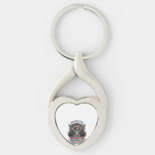 Patriotic 1776 Off Road Skull Monster Truck Heavy Key Ring