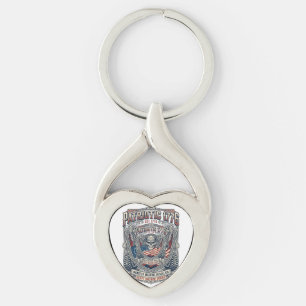 Patriotic 1776 Off Road Skull Monster Truck Heavy Key Ring
