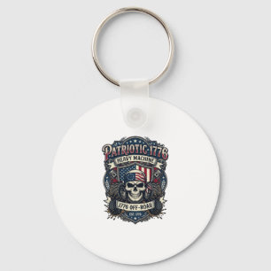 Patriotic 1776 Off Road Skull Monster Truck Heavy Key Ring