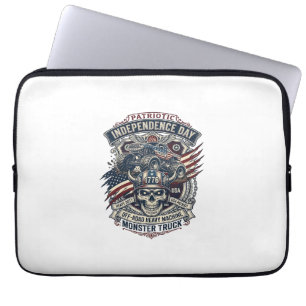 Patriotic 1776 Off Road Skull Monster Truck Heavy Laptop Sleeve