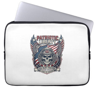 Patriotic 1776 Off Road Skull Monster Truck Heavy Laptop Sleeve