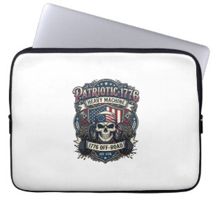 Patriotic 1776 Off Road Skull Monster Truck Heavy Laptop Sleeve