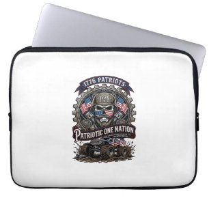 Patriotic 1776 Off Road Skull Monster Truck Heavy Laptop Sleeve