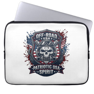 Patriotic 1776 Off Road Skull Monster Truck Heavy Laptop Sleeve