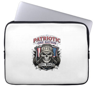 Patriotic 1776 Off Road Skull Monster Truck Heavy Laptop Sleeve