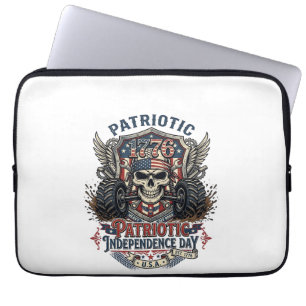 Patriotic 1776 Off Road Skull Monster Truck Heavy Laptop Sleeve