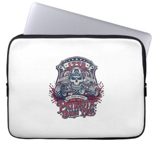 Patriotic 1776 Off Road Skull Monster Truck Heavy Laptop Sleeve