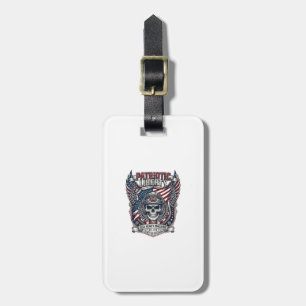 Patriotic 1776 Off Road Skull Monster Truck Heavy  Luggage Tag