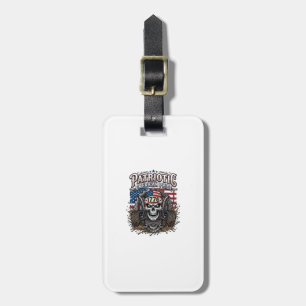 Patriotic 1776 Off Road Skull Monster Truck Heavy  Luggage Tag