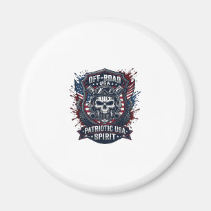 Patriotic 1776 Off Road Skull Monster Truck Heavy Magnet