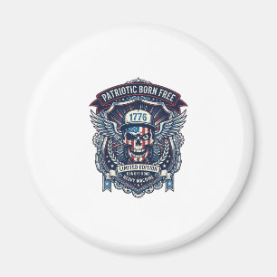 Patriotic 1776 Off Road Skull Monster Truck Heavy  Magnet