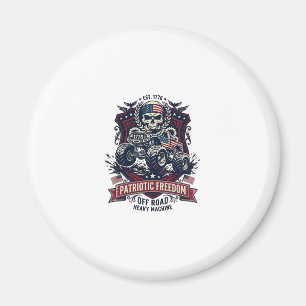 Patriotic 1776 Off Road Skull Monster Truck Heavy Magnet