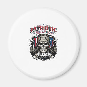 Patriotic 1776 Off Road Skull Monster Truck Heavy Magnet