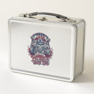 Patriotic 1776 Off Road Skull Monster Truck Heavy Metal Lunch Box