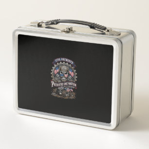 Patriotic 1776 Off Road Skull Monster Truck Heavy Metal Lunch Box