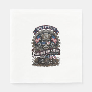 Patriotic 1776 Off Road Skull Monster Truck Heavy Napkin
