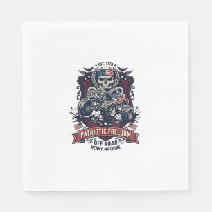 Patriotic 1776 Off Road Skull Monster Truck Heavy Napkin