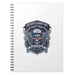 Patriotic 1776 Off Road Skull Monster Truck Heavy  Notebook