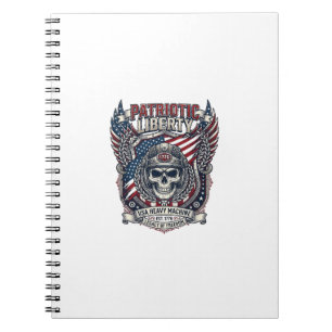 Patriotic 1776 Off Road Skull Monster Truck Heavy Notebook